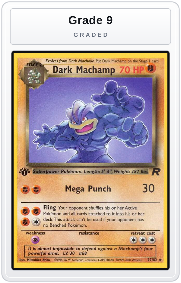 Graded - Dark Machamp (27) — Grade 9 graded overlay