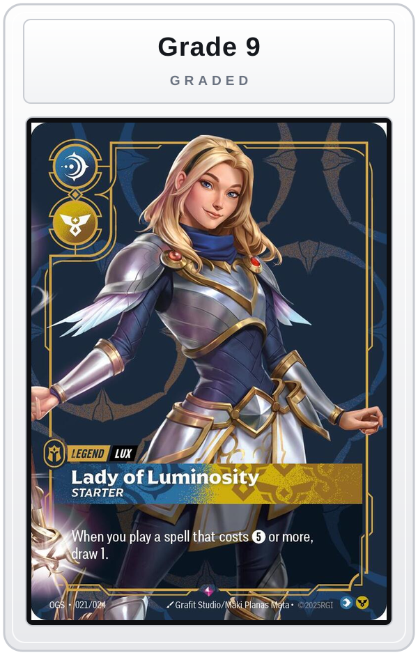Graded - Lux, Lady of Luminosity (Starter) — Grade 9 graded overlay