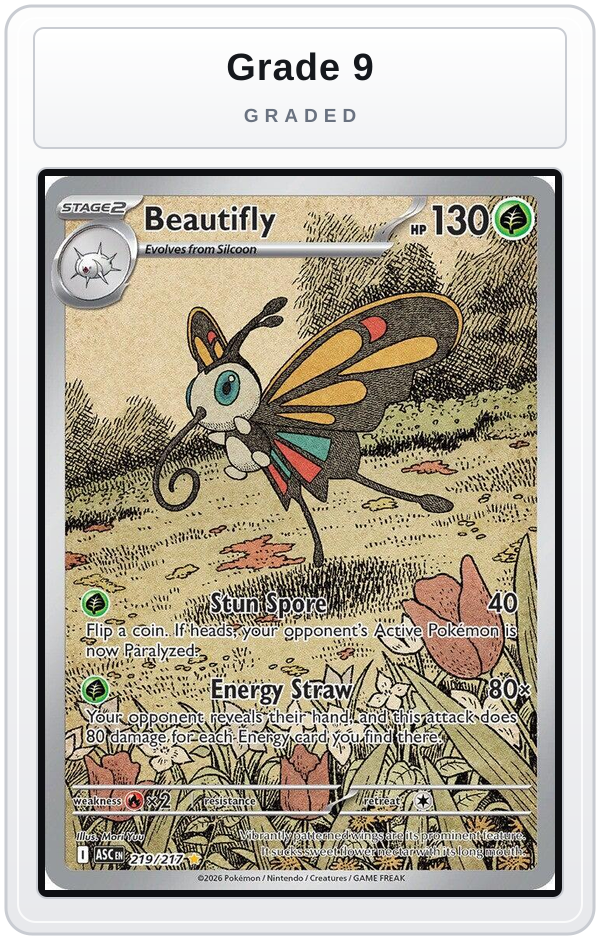 Graded - Beautifly - 219/217 — Grade 9 graded overlay