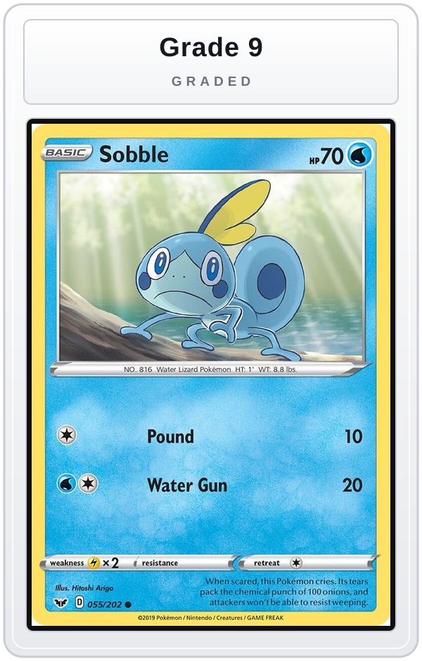 Graded - Sobble (055) — Grade 9 graded overlay