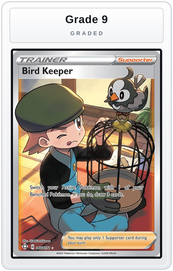 Graded - Bird Keeper (Full Art) — Grade 9 graded overlay