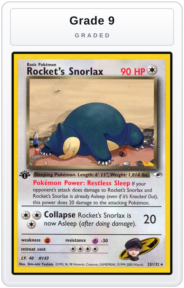Graded - Rocket's Snorlax — Grade 9 graded overlay
