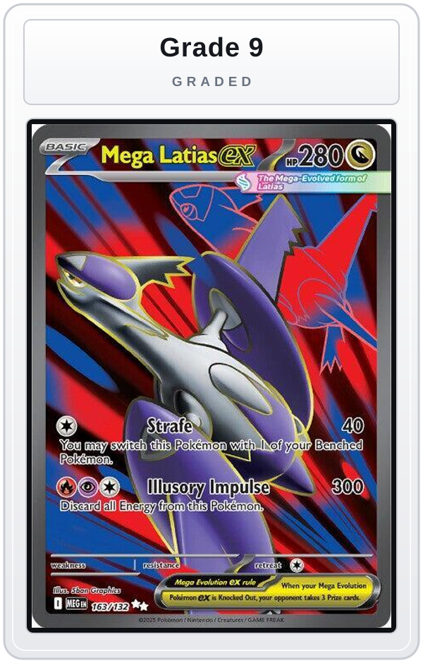 Graded - Mega Latias ex - 163/132 — Grade 9 graded overlay
