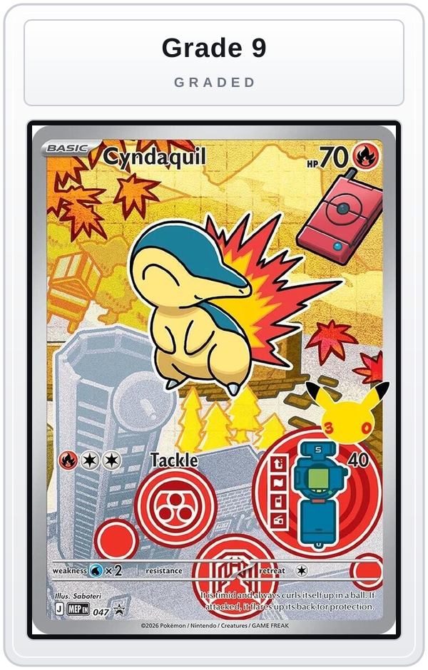 Graded - Cyndaquil - 047 — Grade 9 graded overlay