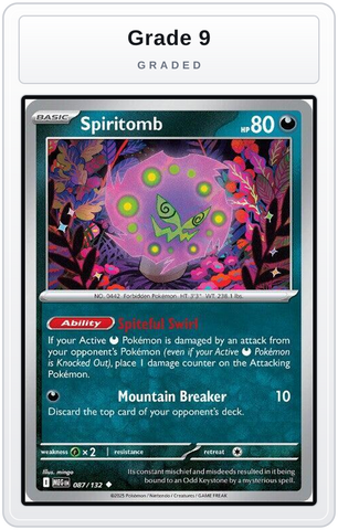 Graded - Spiritomb - 087/132 — Grade 9 graded overlay