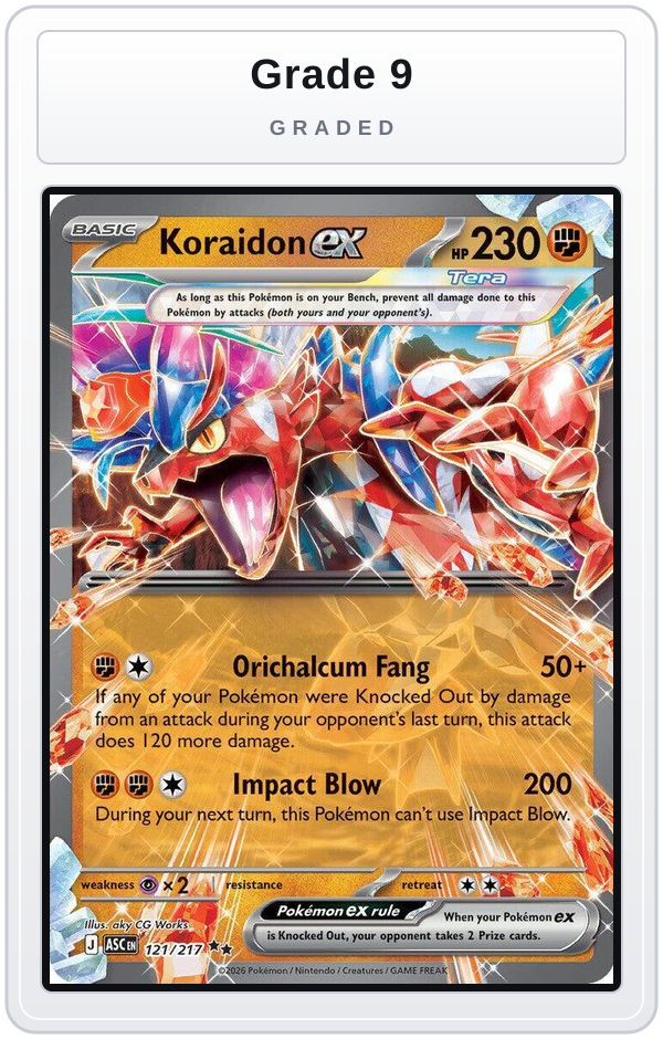 Graded - Koraidon ex — Grade 9 graded overlay