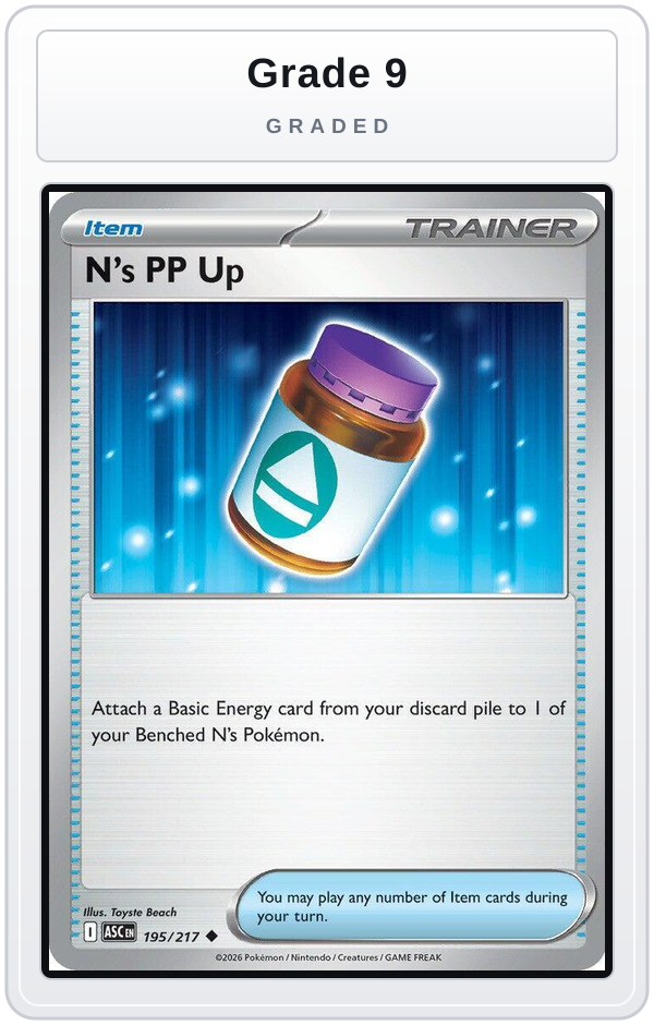 Graded - N's PP Up - 195/217 — Grade 9 graded overlay