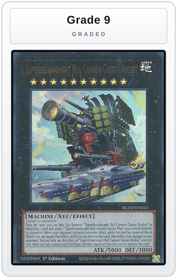 Graded - Superdreadnought Rail Cannon Gustav Rocket — Grade 9 graded overlay