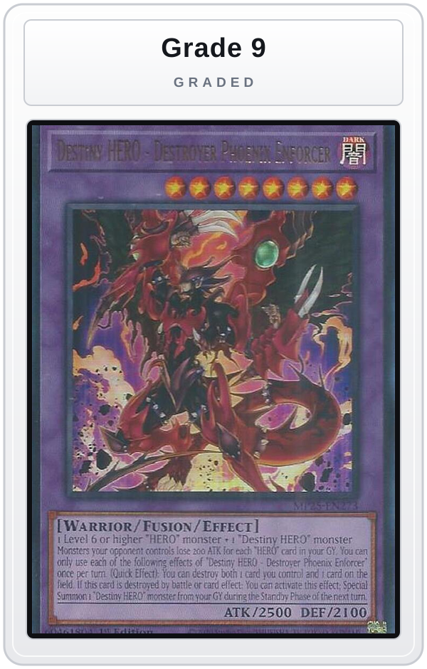 Graded - Destiny HERO - Destroyer Phoenix Enforcer — Grade 9 graded overlay