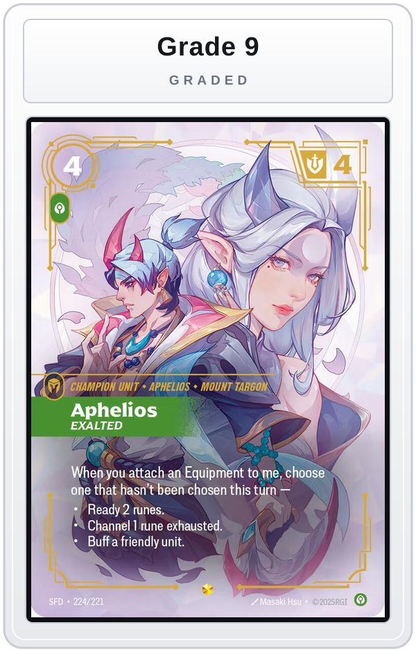 Graded - Aphelios - Exalted (Overnumbered) — Grade 9 graded overlay