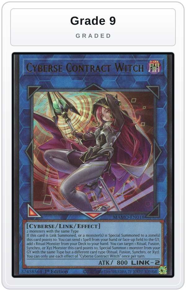 Graded - Cyberse Contract Witch — Grade 9 graded overlay