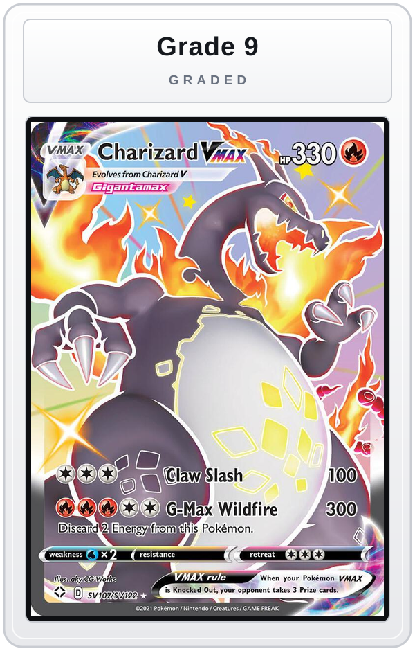 Graded - Charizard VMAX — Grade 9 graded overlay