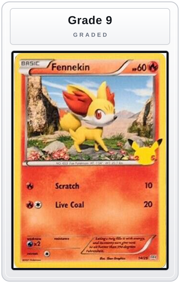 Graded - Fennekin - 14/25 — Grade 9 graded overlay