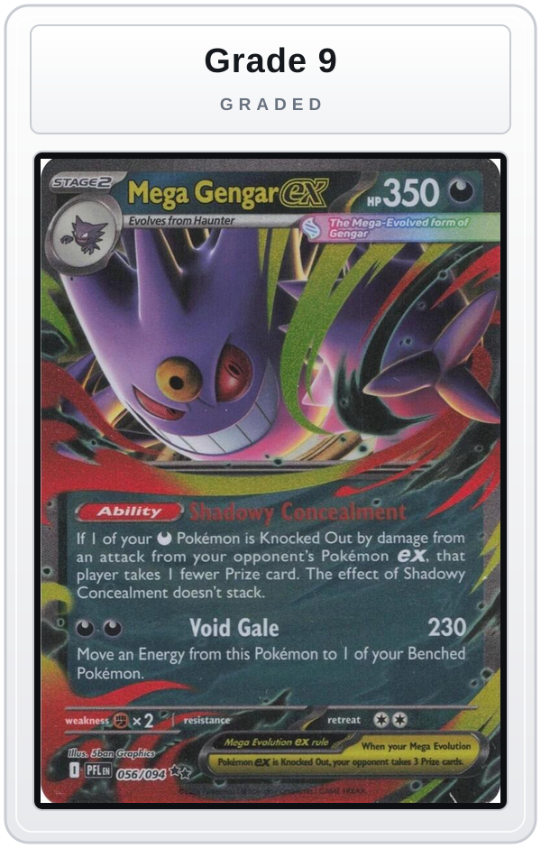 Graded - Mega Gengar ex — Grade 9 graded overlay