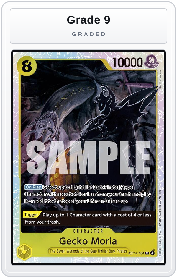 Graded - Gecko Moria - OP14-104 — Grade 9 graded overlay