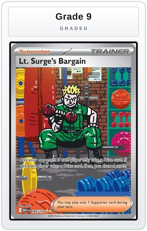 Graded - Lt. Surge's Bargain - 185/132 — Grade 9 graded overlay
