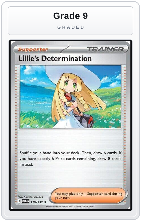Graded - Lillie's Determination - 119/132 — Grade 9 graded overlay