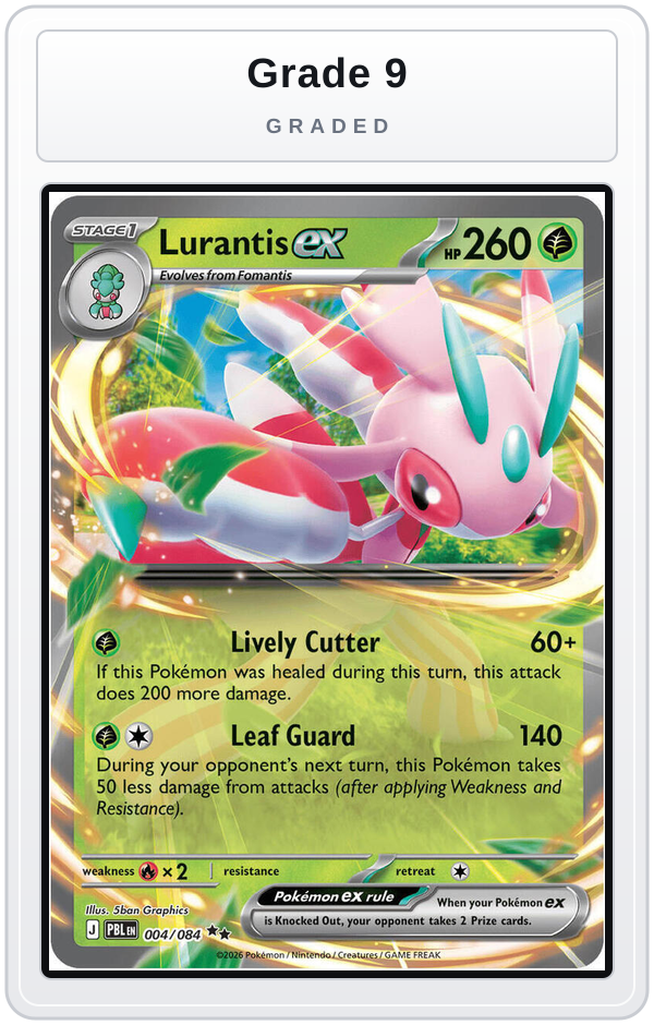 Graded - Lurantis ex - 004/084 — Grade 9 graded overlay