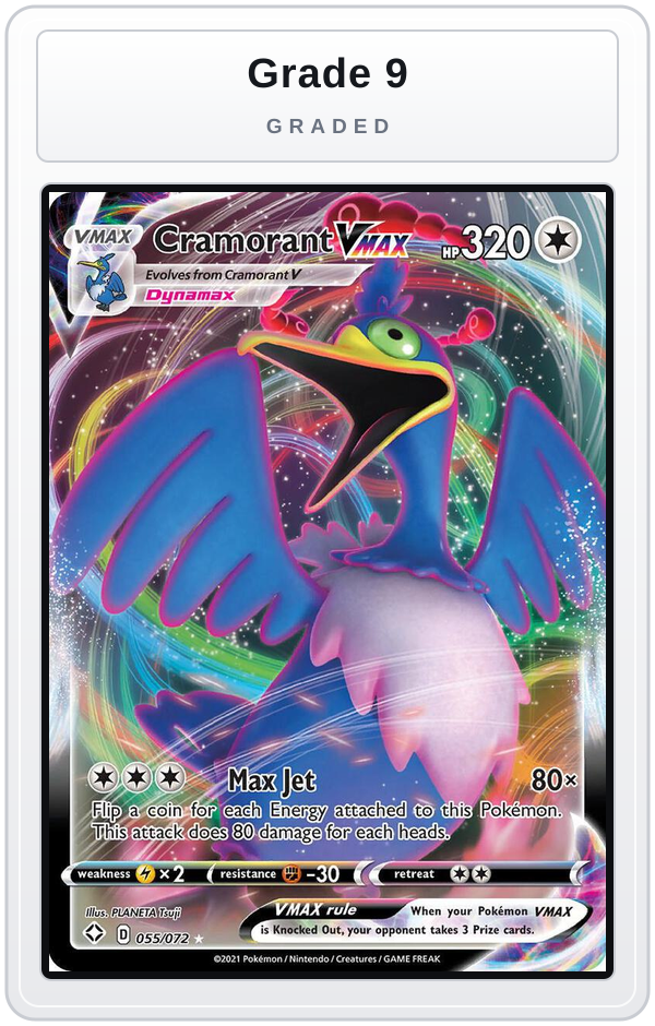 Graded - Cramorant VMAX — Grade 9 graded overlay