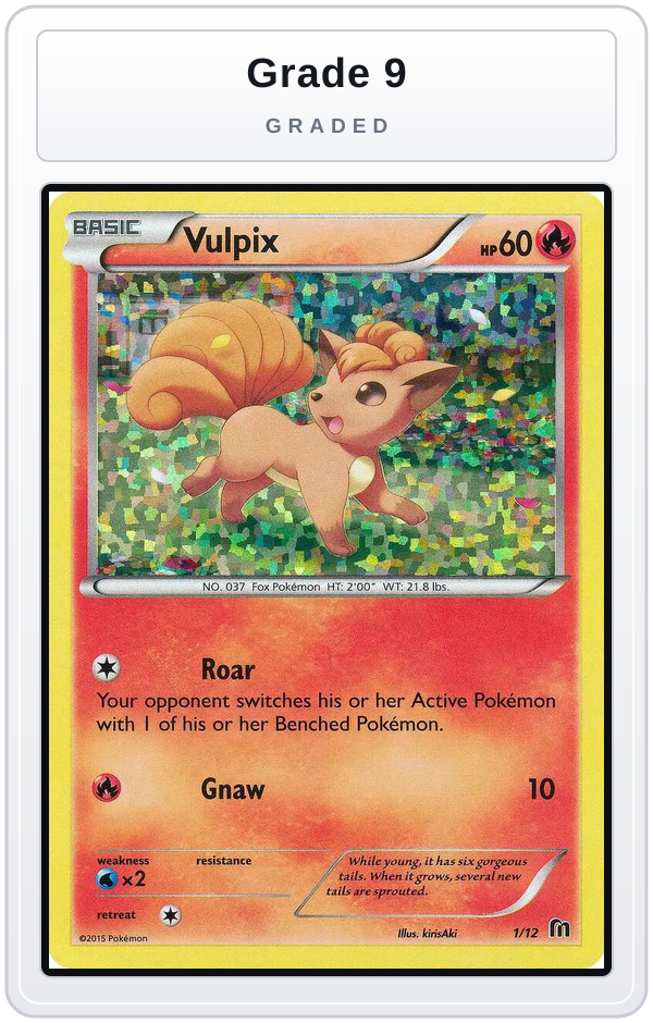 Graded - Vulpix - 1/12 — Grade 9 graded overlay