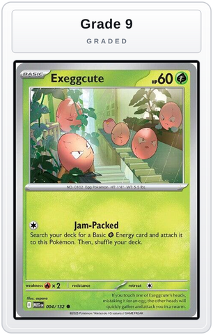Graded - Exeggcute — Grade 9 graded overlay