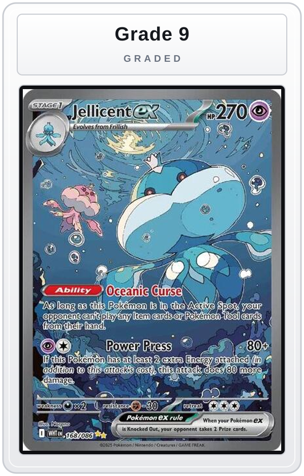Graded - Jellicent ex - 168/086 — Grade 9 graded overlay