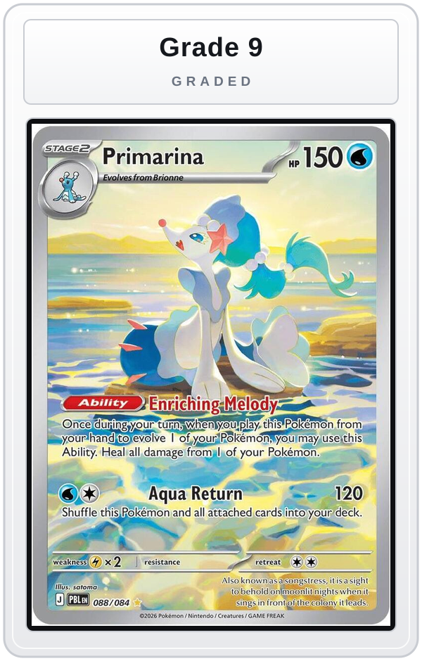 Graded - Primarina - 088/084 — Grade 9 graded overlay