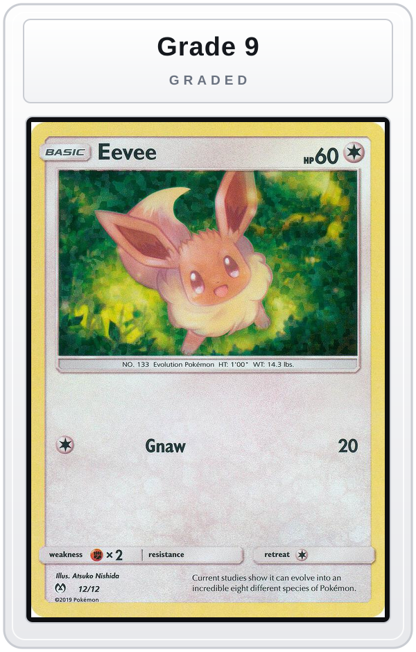 Graded - Eevee - 12/12 — Grade 9 graded overlay