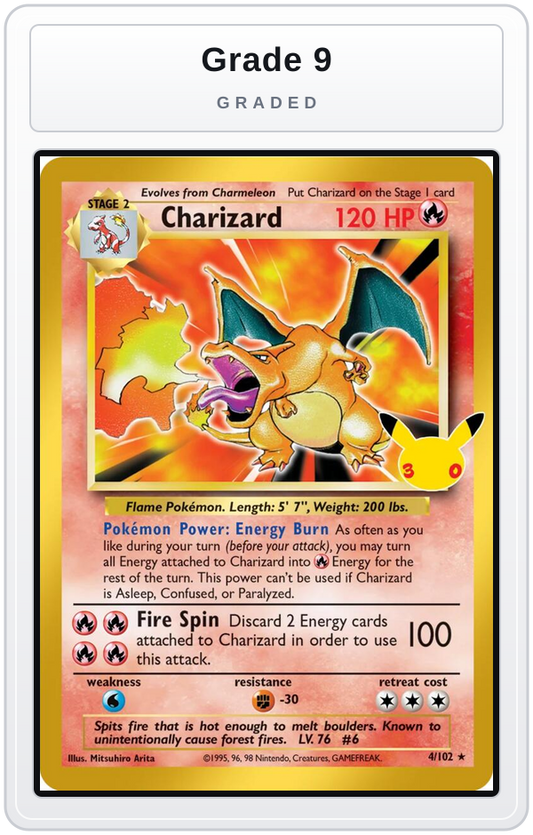 Graded - Charizard — Grade 9 graded overlay