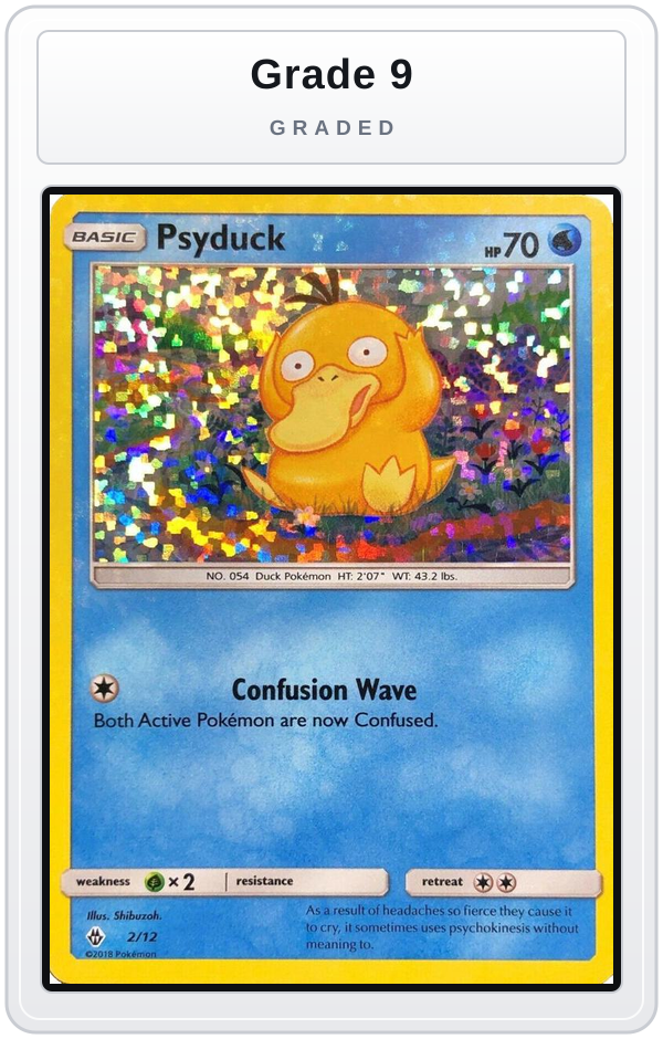 Graded - Psyduck - 2/12 — Grade 9 graded overlay