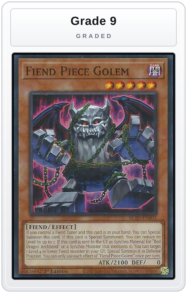 Graded - Fiend Piece Golem — Grade 9 graded overlay