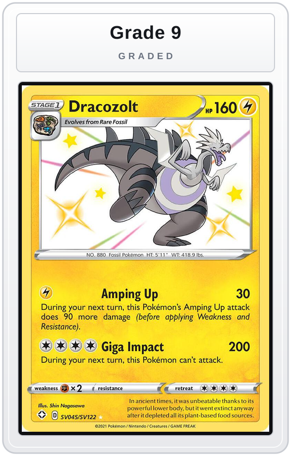 Graded - Dracozolt — Grade 9 graded overlay