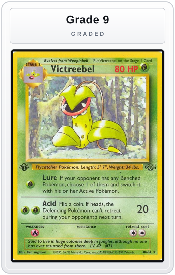 Graded - Victreebel (30) — Grade 9 graded overlay