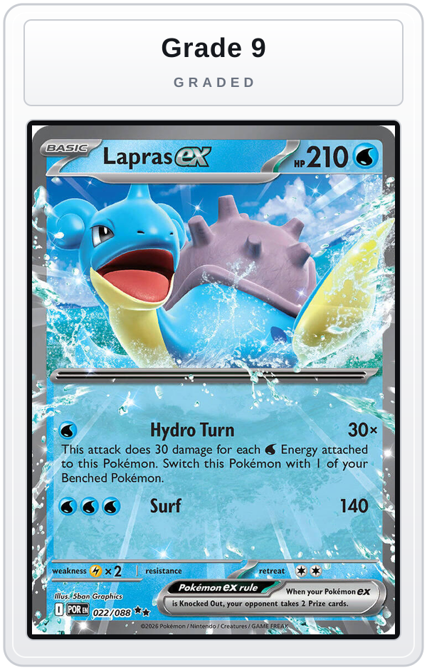 Graded - Lapras ex — Grade 9 graded overlay