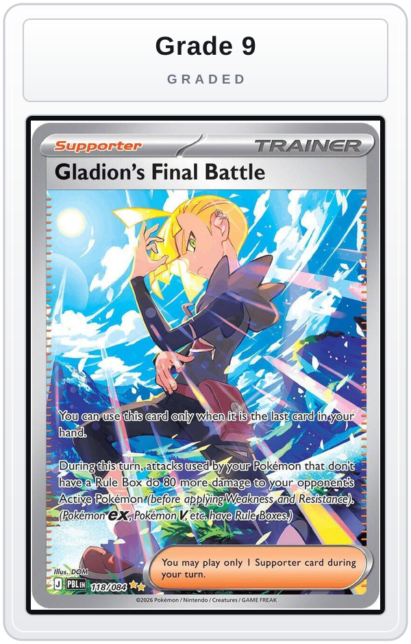 Graded - Gladion's Final Battle - 118/084 — Grade 9 graded overlay