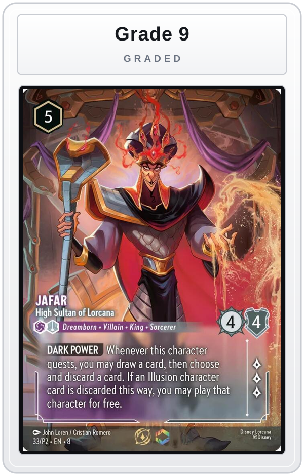 Graded - Jafar - High Sultan of Lorcana (Store Championship) — Grade 9 graded overlay