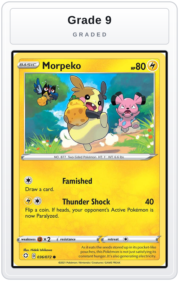 Graded - Morpeko (036) — Grade 9 graded overlay