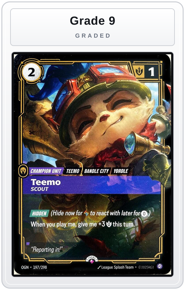 Graded - Teemo, Scout — Grade 9 graded overlay