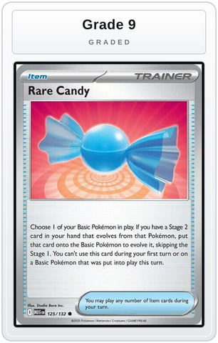 Graded - Rare Candy - 125/132 — Grade 9 graded overlay