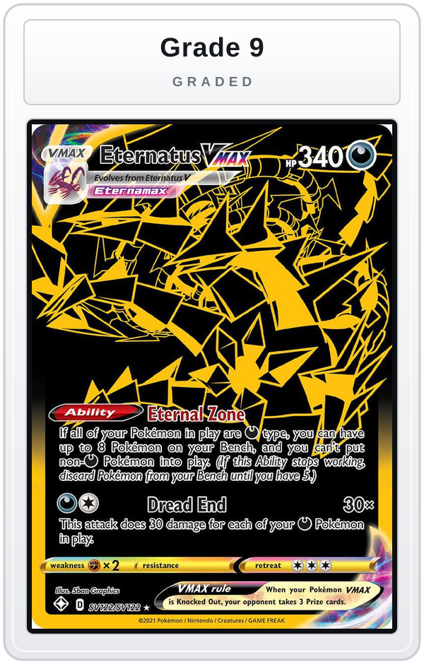 Graded - Eternatus VMAX — Grade 9 graded overlay
