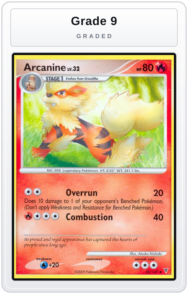 Graded - Arcanine — Grade 9 graded overlay