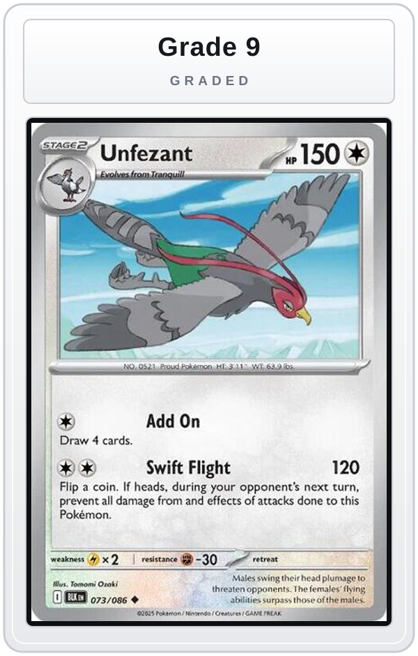 Graded - Unfezant — Grade 9 graded overlay