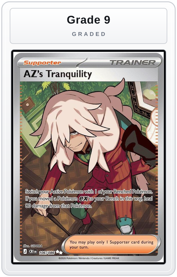 Graded - AZ's Tranquility - 106/086 — Grade 9 graded overlay