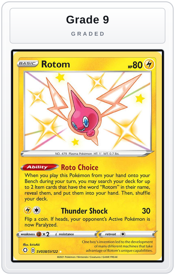 Graded - Rotom — Grade 9 graded overlay