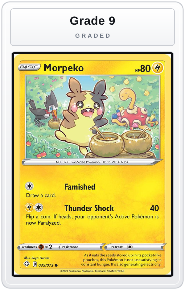 Graded - Morpeko (035) — Grade 9 graded overlay