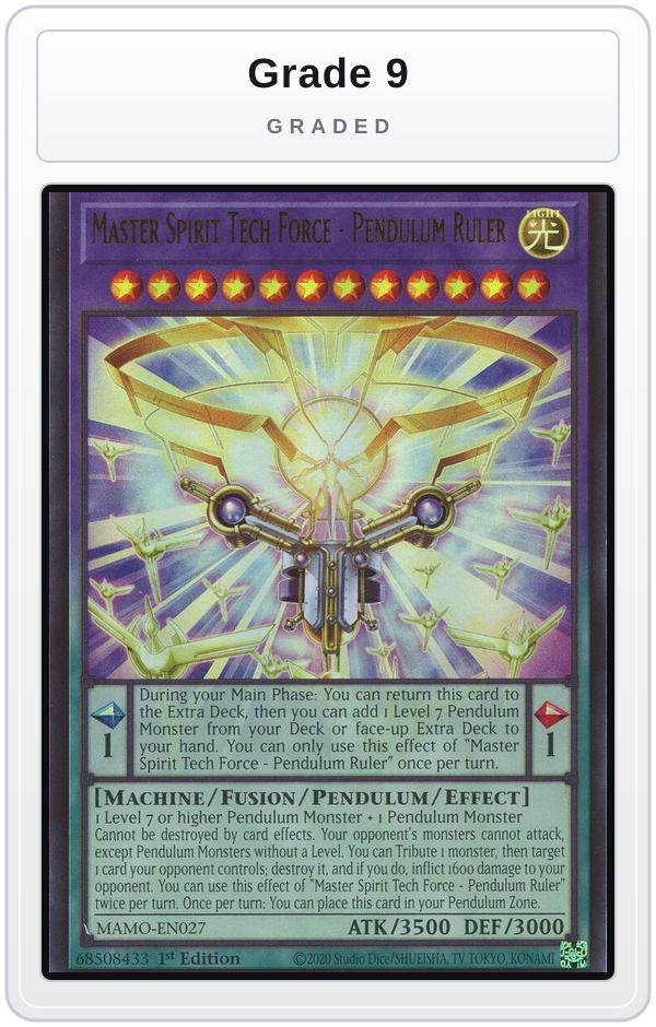 Graded - Master Spirit Tech Force - Pendulum Ruler — Grade 9 graded overlay