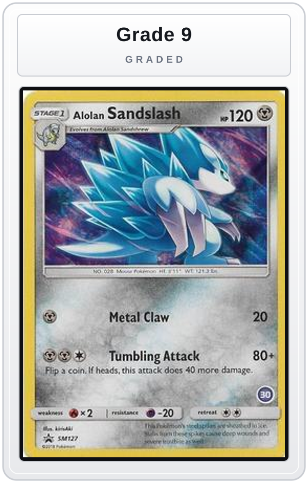 Graded - Alolan Sandslash (30) — Grade 9 graded overlay