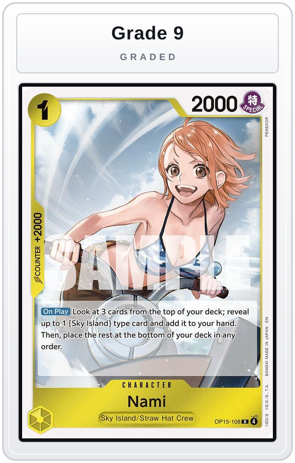 Graded - Nami (OP15-108) — Grade 9 graded overlay