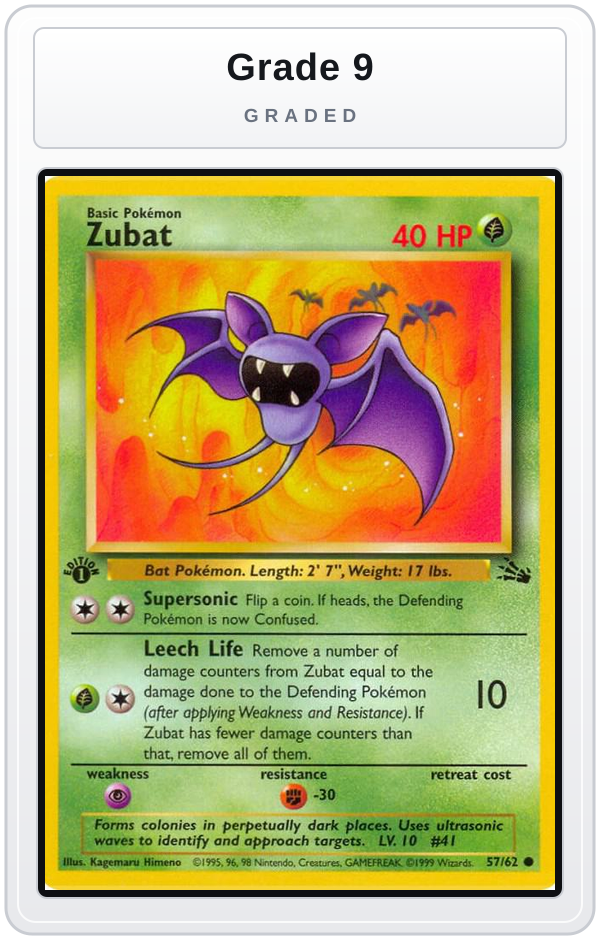 Graded - Zubat — Grade 9 graded overlay