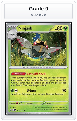 Graded - Ninjask - 017/132 — Grade 9 graded overlay